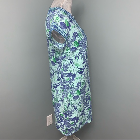 VINEYARD VINES Linen dress Embroidered flower bird tunic shift dress 00 wedding - Picture 11 of 13